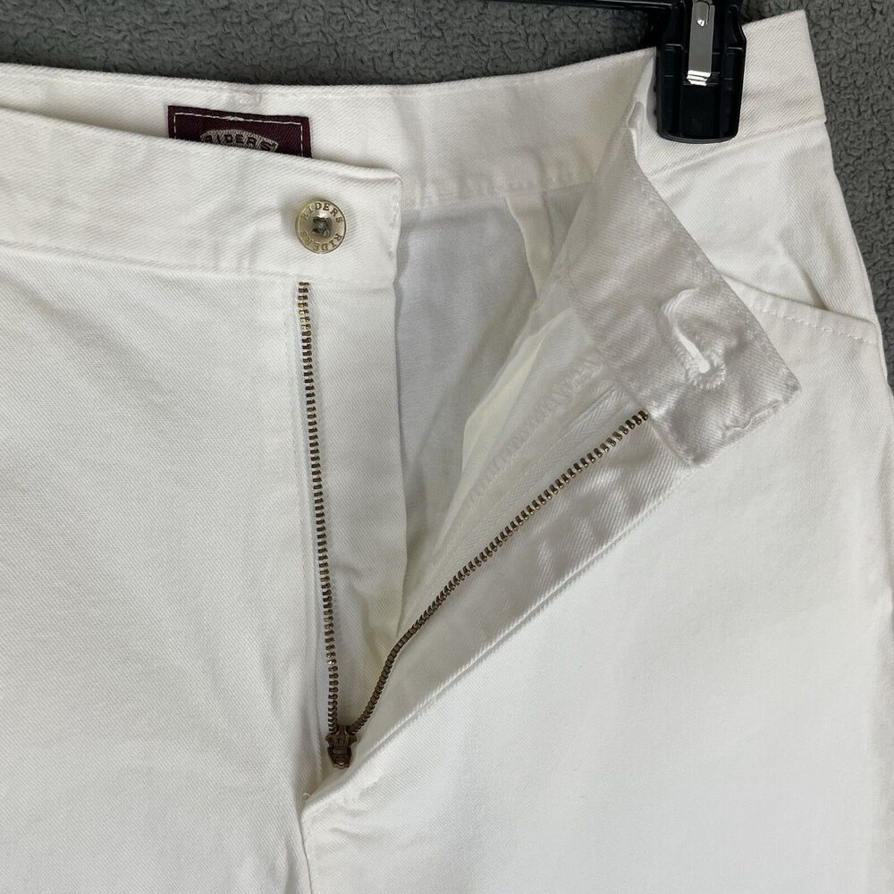 Riders Casuals White Denim Bermuda Shorts High Waist Cuffed Women's 10M Cotton - Picture 5 of 13